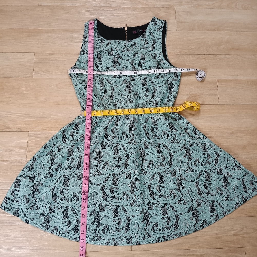SOLD Heart Soul Sz L Mint Lace Sleeveless Mini Skater Dress - Picture 6 of 6